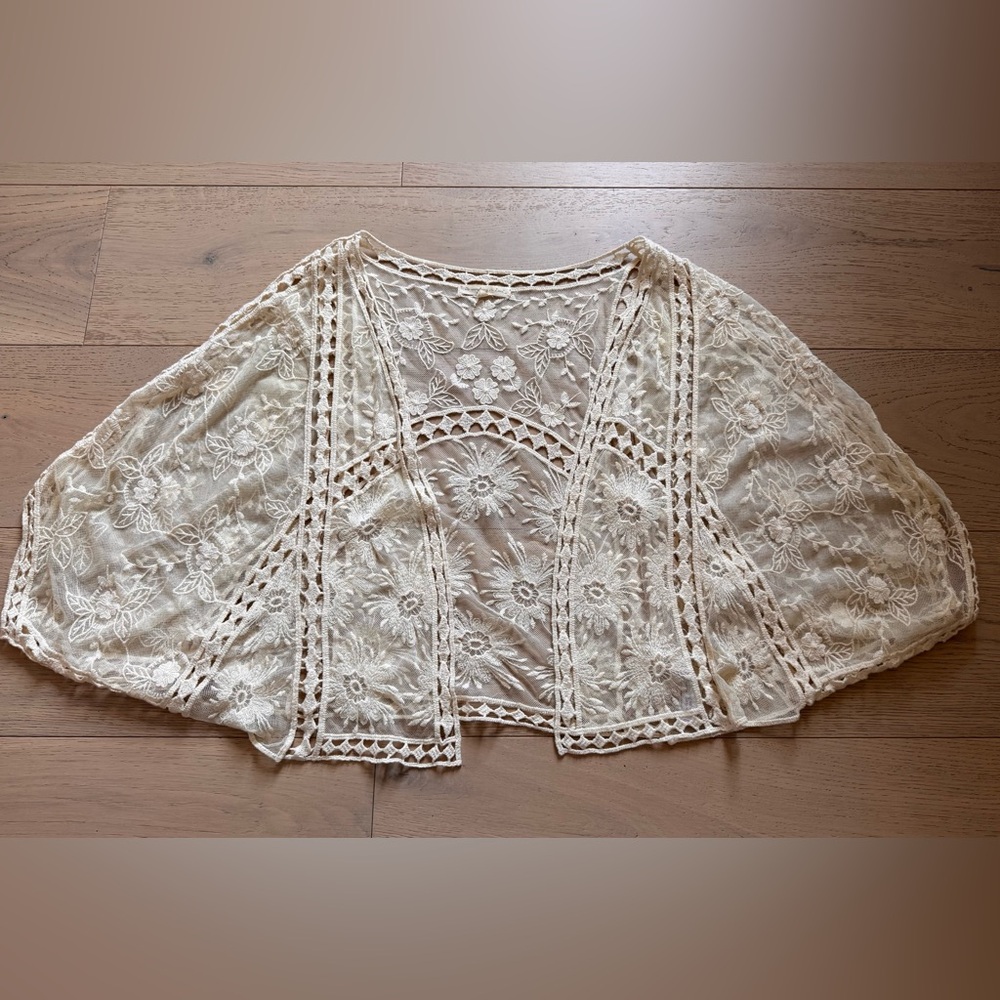 Do Everything in Love Cream Lace Cover-Up
